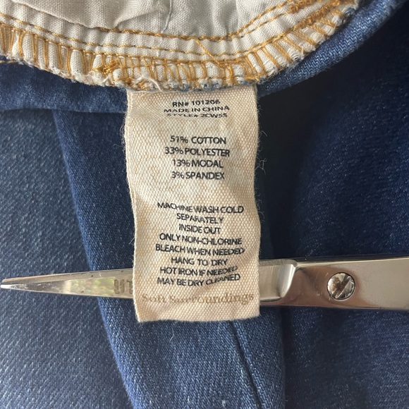 SOFT SURROUNDINGS THE ULTIMATE DENIM PULL ON SKINNY JEANS ELASTIC WAIST XS BLUE - Picture 4 of 7